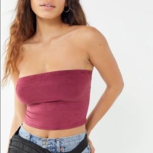 Project Social T Suede Cropped Tube Top